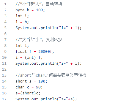 Java基本類(lèi)型之間是如何進(jìn)行轉(zhuǎn)換的1